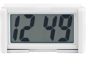 HFINGAQEX Mini reloj digital para salpicadero de coche, reloj autoadhesivo con pantalla LCD, reloj A0R9 para exhibición de automóviles
