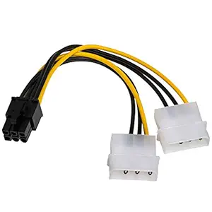 Fexy 6-inch 4pin to 6pin Power Cable Graphics Video Card 4 Pin Molex y to 6 Pin PCI-Express PCIE Power Supply Cable Cord