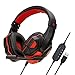 Produktbild GRXXX Kopf-Gaming-Headset, USB-Computer-Gaming-Headset Mikrofon mit Rauschunterdrückung Gaming-Headset PS4, PC mit Mikrofon,Red-OneSize