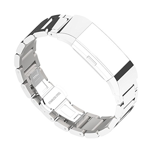 Für Fitbit Charge 2 Armband Rosa Schleife® Smart Watch Band Edelstahl Keramik armbänder Wrist Strap Uhrenarmband mit Schmetterlings Metallschließe und Schnalle Ersatzarmband Replacement Wristband für Fitbit Charge 2 Smart Fitness Watch Zur Herzfrequenz und Fitnessaufzeichnung - 5