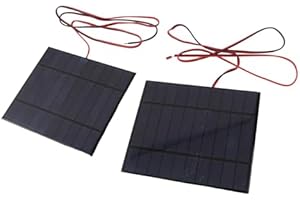 WALFRONT 2 Stück DC 5V 500mA 2, 5W Solarpanel, Mini Gekapselte Solarzelle 5V, Polykristalline Solarmodule mit 100cm Kabel Mini Solaranlage, Dicke 2mm / 0, 08 Zoll Solarpanel für DIY Sonnenenergie Spielzeug