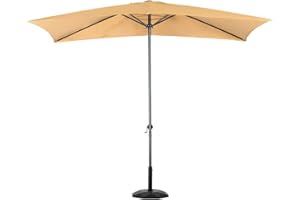 Hortan Ombrellone Rettangolare Diametro Metri Con Palo Centrale, Struttura In Acciaio Inossidabile, Chiusura a Corda E Copertura Protettiva Per Arredo Esterno, Giardino e Terrazzo