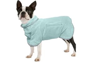 PetSmiler Hundebademantel - Saugfähiger Bademantel Hund mit Klett Hundebademantel Kleine Hunde Trocknet Schnell Hunde Bademantel nach dem Baden, Schwimmen oder Spaziergang im Regen (Grün XS)