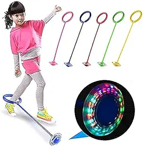 Manmit Enterprise Leg Ring Toy,Ankle Skip Ball Colorful Light Flashing Jumping Ring,Fitness Jump Rope Fat Burning Game for Kids Toy,Random Color (Pack of 12)