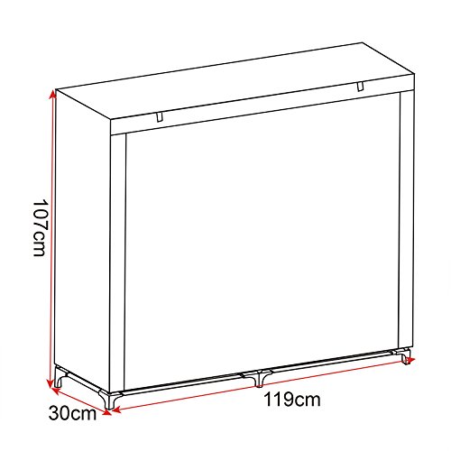 WOLTU® #172-2 Schuhschrank Faltschrank , Stoffschrank Schuhablage Schuhregal Schuhständer , 119x30x107cm , 4 Farben (Grau | SS5019gr) - 5