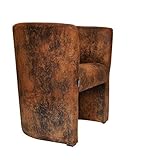 cocktailsessel braun Eichenholz mit Holzfaserplatte mit Vlies überzogen.