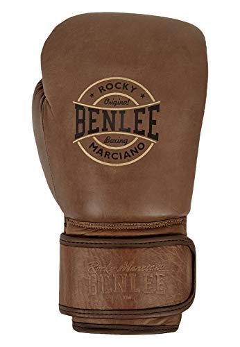 BENLEE Rocky Marciano Unisex - Guantes de Boxeo de Piel para Adultos, Color marrón Vintage, 18 oz
