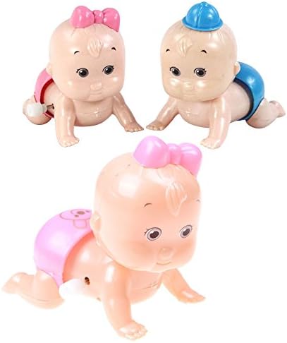 1 Pcs Children Kids Funny Plastic Crawling Crawl Baby Boy or Girl Doll Clockwork Wind Up Toy by Sdetter