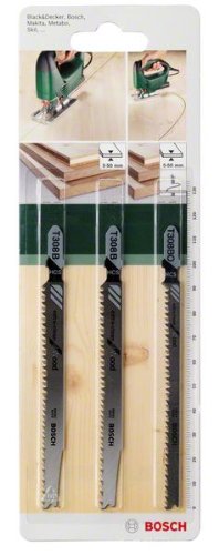 Bosch 2609256A12 DIY Sägeblattset 3-teilig T 308 B (2)/ T 308 BO extra-clean for Wood (1)