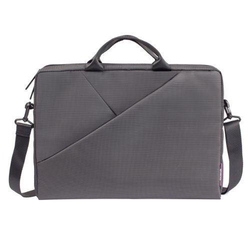 Rivacase - hochwertige Notebooktasche / Schultertasche für Notebooks bis 15,6" (39,6 cm) in Grau