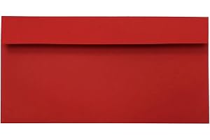 Netuno 25 långa röda DL-kuvert 110 x 220 mm 120g Design rak klaff eleganta kuvert för brev inbjudningar gratulationskort bröl
