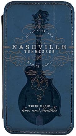 disguised® Nashville Blue Guitar iPhone 5 5S PU Leather Flip Case Cover