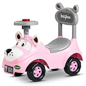 Baybee Snooper Ride on Baby Car for Kids, Baby Ride on Car with Music & Horn Button-Kids Ride On Push Car for Children | Ride on Toys Kids Baby Car | Ride on Car for Kids 1 - 3 Years Boy Girl (Pink)