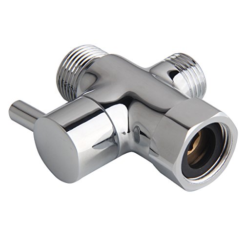 Hltd 3-Wege-Dusche Arm Umsteller Ventil, 1/2 Zoll IPS massivem Messing Duschsystem Ersatzteil für Thermostat-Handbrause und Feste Sprühkopfdichtung, Chrom poliert - 5