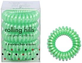 Rolling Hills Hair Ring – Green (Set of 5)