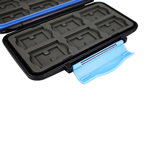 Flashwoife – patentierte Aufnahme – Turtle-SD12 V2 wasserdichte Speicherkarten Schutzbox für 12 Stück SDHC schwarz in grauem Inlay - 5