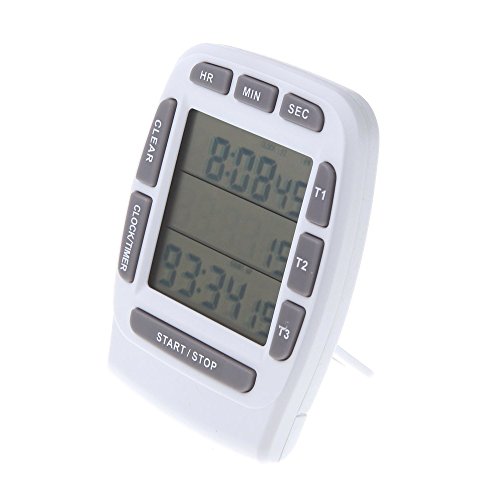 LCD digitaler Alarm - TOOGOO (R) LCD Digitaler Alarm Timer mit Triple Display 3-Line Timer Countdown Stoppuhr
