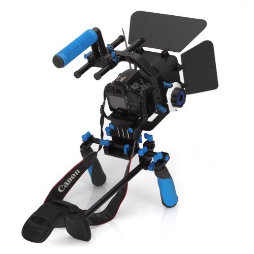 eimo Rig DSLR Kit Movie Shoulder Mount Rig + sigue el foco + caja mate + Ajuste Plataforma + C Forma Soporte Jaula + Top de manejo de todas las cámaras DSLR, cámaras