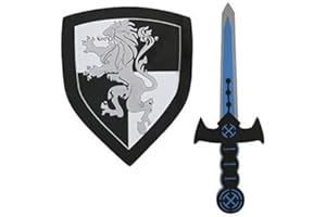 ROCKPARTY Kid's Knight Warrior Sword & Shield Foam Toy Set Perfect for Halloween, Fancy Dress, and Role Play Adventures