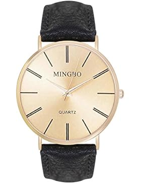 Damenuhr Mingbo Römische Ziffern Farbe: Gold Schwarz Armbanduhr Blogger Uhr Uhren Trenduhren Bloggeruhr Minimalistisch...