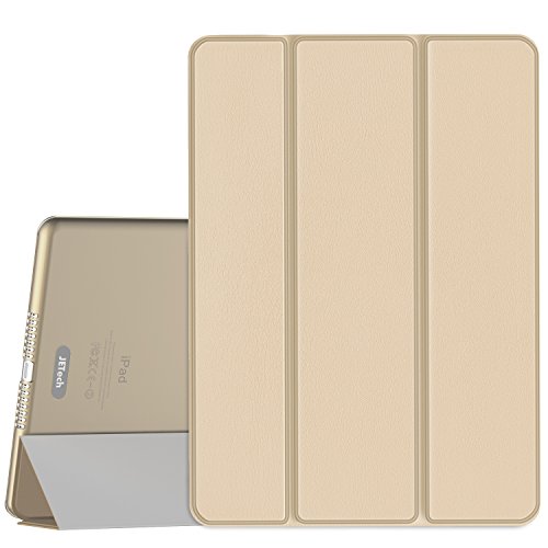 JETech iPad Mini Hülle Schutzhülle Etui Tasche Abdeckung Ledertasche mit Durchschaubar Rückseite für Apple iPad Mini 1/2/3 mit Automatischen Schlaf / Wake (Gold) - 0479C