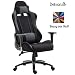 Produktbild Delman Racing Bürostuhl Schreibtischstuhl Gaming Chair Drehstuhl Computerstuhl Stoff Bezug mit Kissen einstellbaren Armlehnen Ergonomisch höhenverstellbar 02-0020GR (Schwarz-Grau)