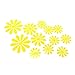Produktbild Jiamins 12 Stücke 3D Spiegel Blume Aufkleber Kunst Aufkleber Home Decor DIY Wand Zimmer Dekorationen (Gelb)