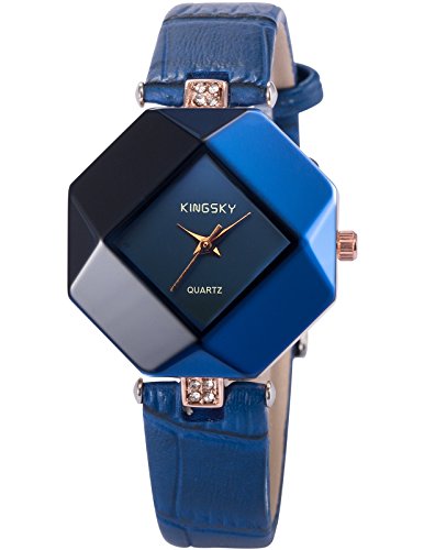 AMPM24 Damen Armbanduhr Analog Quarzuhr Achteck Uhrgehäuse Blau Band WAA796 AMPM24 Damen Armbanduhr Analog Quarzuhr Achteck Uhrgehäuse Blau Band WAA796