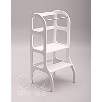 LernTurm, Hocker / Montessori Learning tower, kitchen helper step stool - WHITE