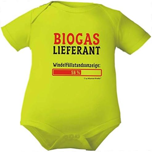 Baby Onesie ´Biogas Lieferant´, Baby Bodysuit 1/4 Sleeve, 14 Colours, Sizes NB-3 Years - green - 3 Years