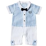 iEFiEL Newborn Baby Boy One Piece Gentleman Striped Romper Outfits