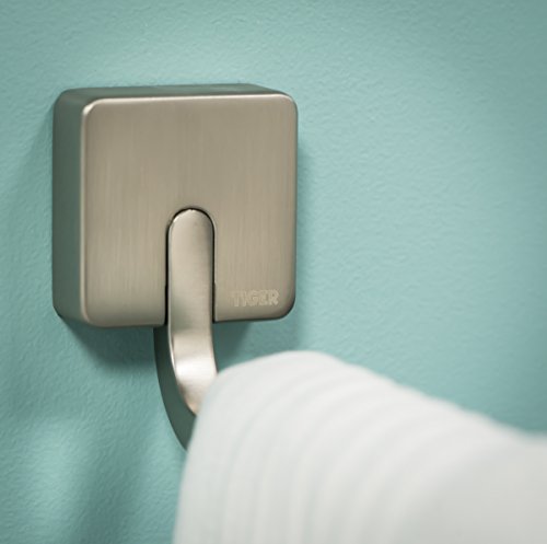 Tiger 38673_09 Impuls; einarmiger Handtuchhalter Korpus Edelstahl und Zamac Variante in mattem, gebürstetem Edelstahl - 3