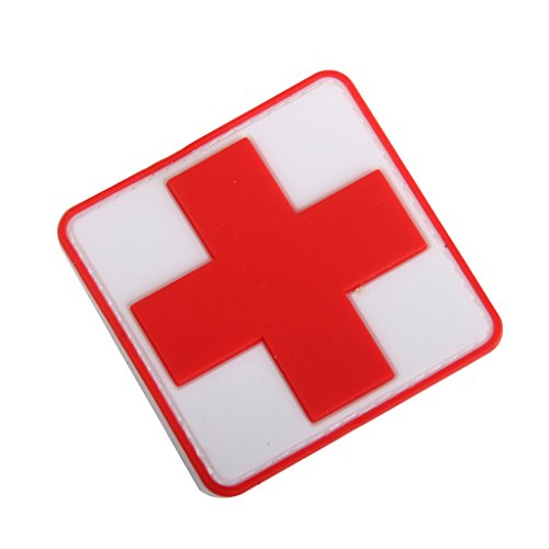 Preisvergleich Produktbild Outdoor Erste Hilfe PVC rotes Kreuz Haken Klettverschluss Abzeichen Patch