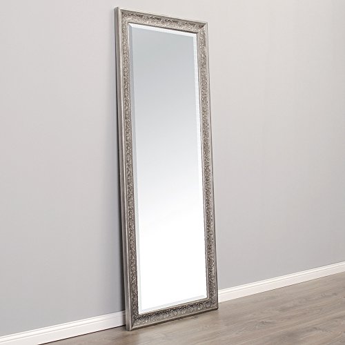 Pompöser Barock Spiegel FIORA 130x50cm antik-silber ANTIK Holzrahmen - 3