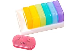 OFKPO Pastillero 7 Dias, Organizador de Pastillas Semanal con 14 Compartimentos