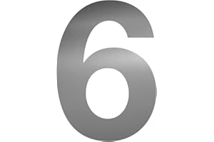 ISECUR Numeri adesivi n. 6 in argento I altezza 10 cm I numero civico autoadesivi per esterni, cassetta delle lettere, porta I resistente alle intemperie I kfz_675_6