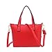 Produktbild DOGZI Damen Ledertasche Kleine, Handtasche Tasche Ngetasche Strandtasche Schultertasche Mode Handtasche Schultertasche Tote Geldbörse (Rot)