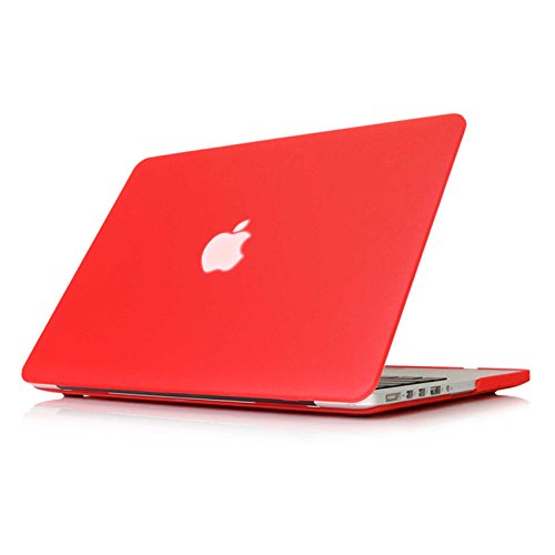Elegantes und leichtes Cover Ultra Dünn Schutz Hülle Case Cover Schutzabdeckung Hardcase Notebook Hülle Hartschale Etui für Apple Macbook Pro Retina 15Zoll in rot