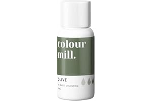 Colour Mill Peinture alimentaire comestible à base d'huile pour crème au beurre, fondant, pâte à sucre, glaçage et chocolat – Olive 20 ml