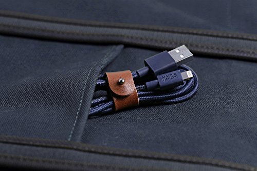Native Union BELT Kabel – 1.2 Meter Ultra-Starkes Verstärktes [Apple MFi-Zertifiziert] Lightning auf USB-Ladekabel mit Lederband (Marine) - 6