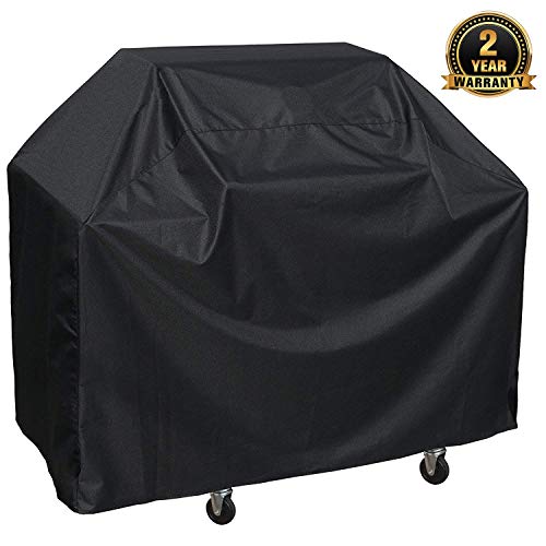 Tegollus BBQ Cover, 210D Heavy-Duty Barbecue Cover for Weber, Brinkmann, Char Broil etc. Rip-Proof, UV & Water-Resistant Grill Cover (57 Inch/145 cm) (Black)