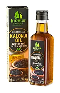 JUDHUR NATURALS Organic Black Seed Oil Or Kalonji Oil | Cold Pressed black seed oil for hair growth and Healthy Skin | Improves Digestion | 100% Natural Kalaunji Seeds Oil - 100 ML