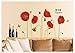 Produktbild Free Will Red Flowers Coquelicot Corn Poppy Butterflies Flower Bud Wall Mural Home Decor Decals by Toppoint