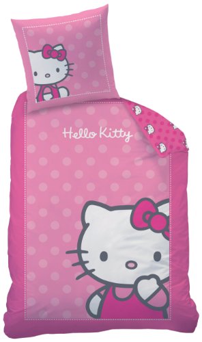 CTI 040339 Bettwäsche Hello Kitty Camille / Biber / 135 x 200 + 80 x 80 cm