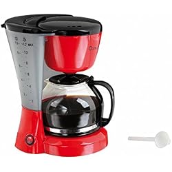 Domoclip DOM163RN Cafetière Électectrique Bicolore Rouge/noir 1,2 Litre, 800