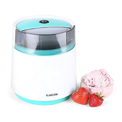 Klarstein Bacio Azzurro - Machine compacte à glace et crème glacée (0,8L, préparation en 20-30min, appareil silencieux) - blanc/bleu