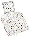 Produktbild Aminata Kids Kinder-Bettwäsche-Set Sterne 135-x-200-cm - Jungen, Mädchen - Teenager-Stern-Bettwäsche - Baumwolle - bunt, weiß - Marken-Reißverschluss & Öko-Tex