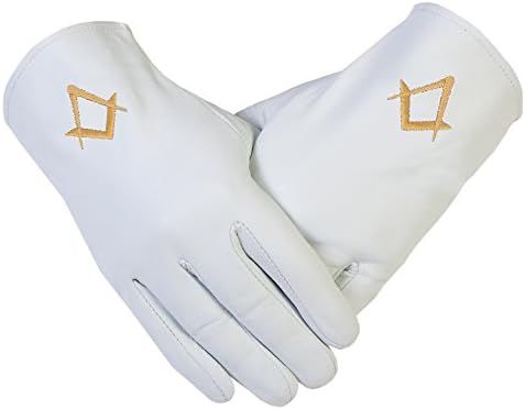 FREEMASONS REAL KID LEATHER GLOVES in GOLD SC (M-9, GOLD)