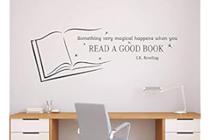 AWOEORSTY Read A Good Book Wall Quotes Decal Vinyl Sticker Home School Library Interior Classroom Decor (43x114cm(17x44in))