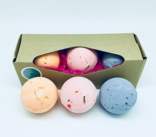 Bath Bomb Gift Set 3 180gm UK made Bathbomb in Fruity Scents + Shea Butter